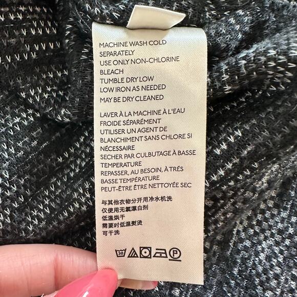 We the Free (Free People) black & gray knit turtleneck long sleeve top size M - Picture 7 of 11